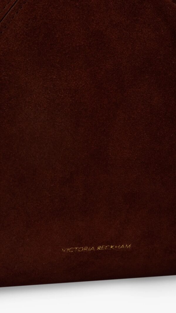 Victoria Tote In Dark Brown Suede, VICTORIA BEKCHAM Victoria Tote In Dark Brown Suede, VICTORIA BEKCHAM