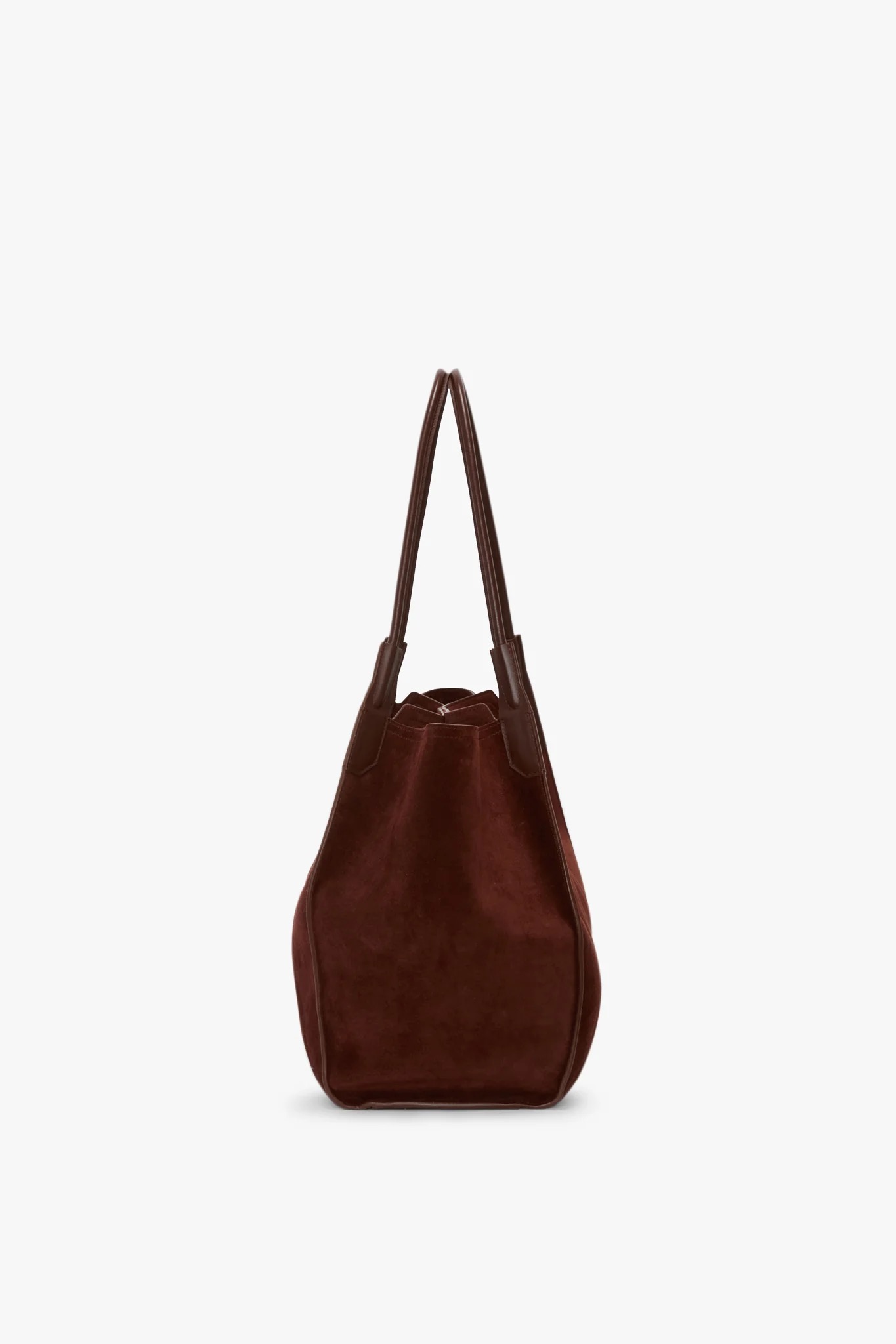 Victoria Tote In Dark Brown Suede, VICTORIA BEKCHAM