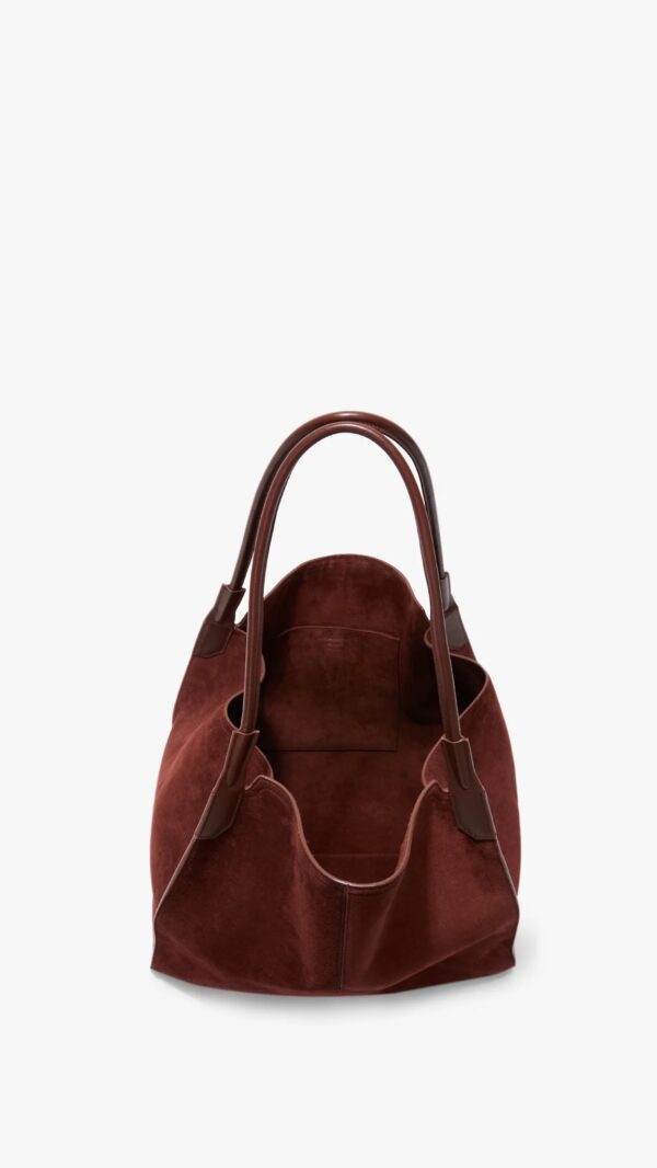 Victoria Tote In Dark Brown Suede, VICTORIA BEKCHAM Victoria Tote In Dark Brown Suede, VICTORIA BEKCHAM