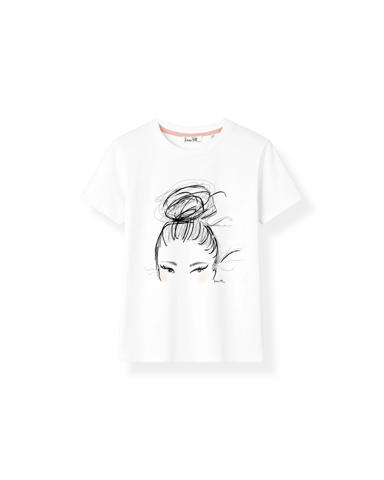 T-SHIRT "MESSY BUN" in White, KERA TILL