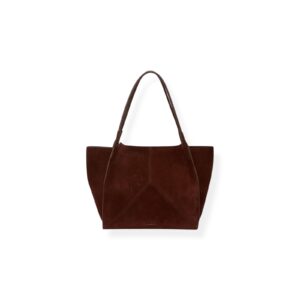 Victoria Tote In Dark Brown Suede, VICTORIA BEKCHAM