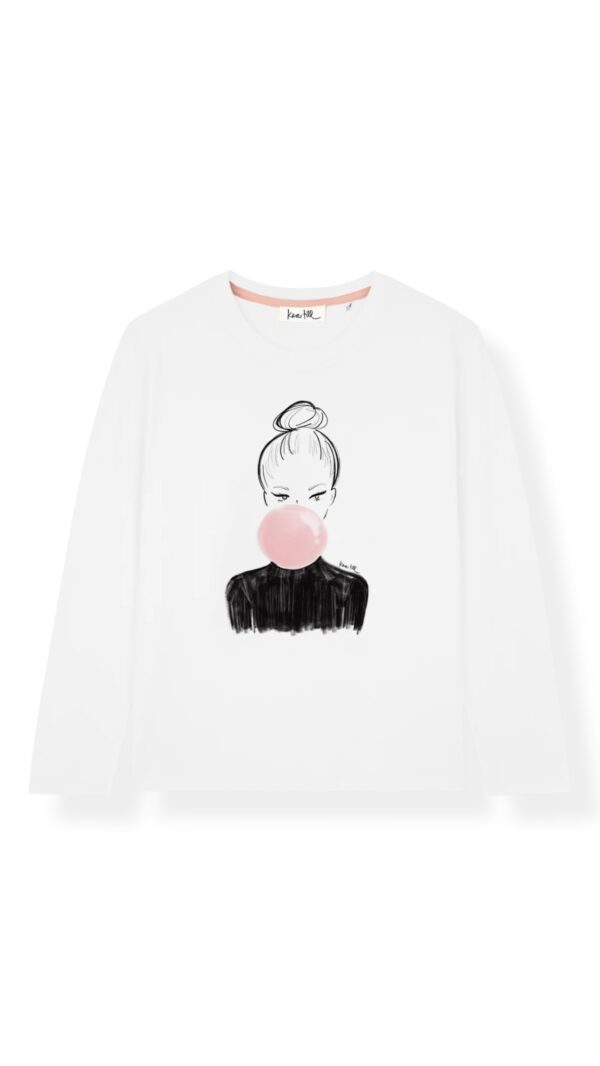 T-SHIRT "CHEWING GUM" in White, KERA TILL