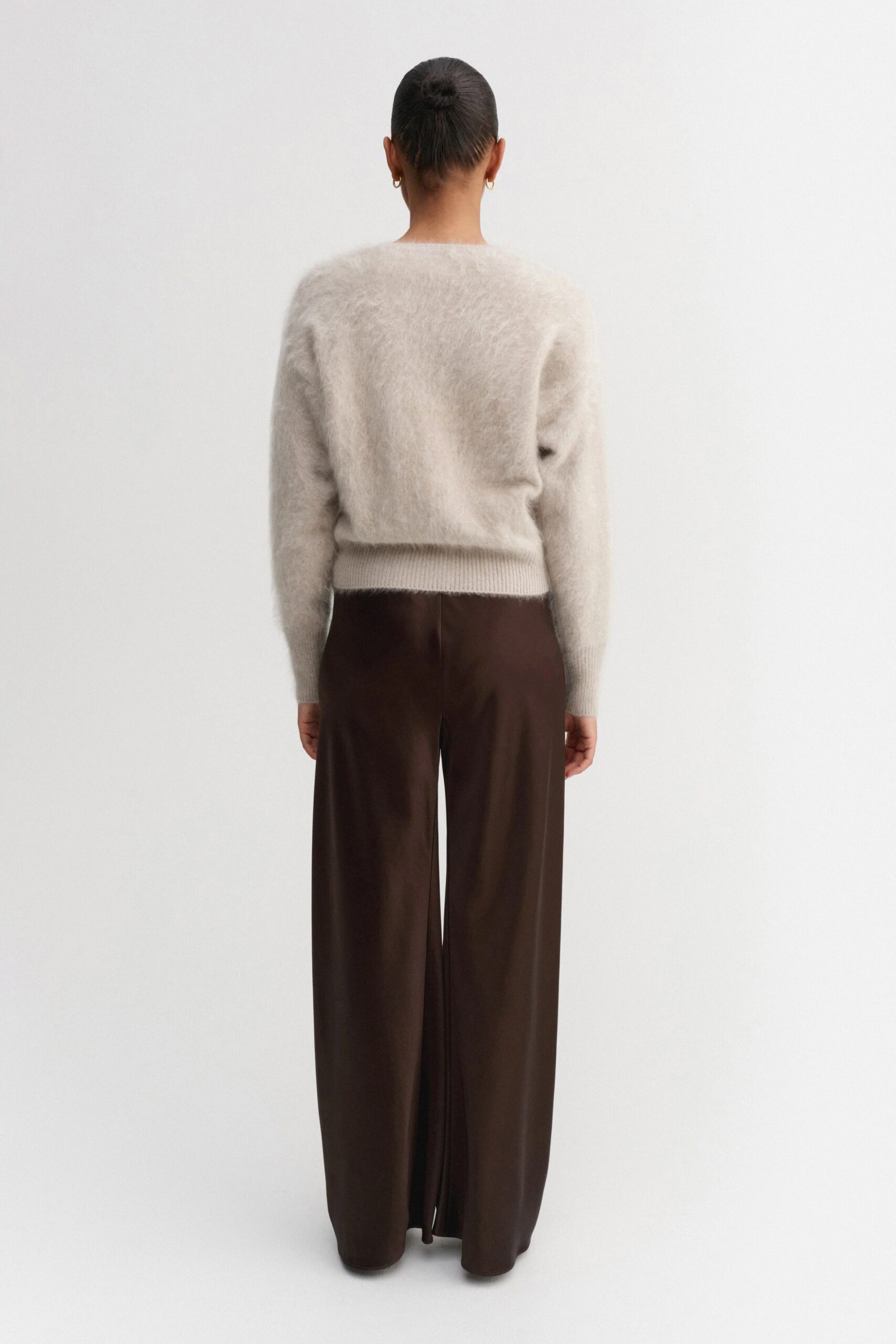 Cardigan COCO BRUSHED in Taupe, ALMADA LABEL