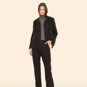 Lederhose CLYDE SUEDE in Black, XIRENA