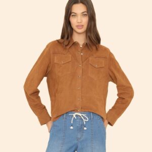 Lederhemd BILLIE Suede in Cognac, XIRENA