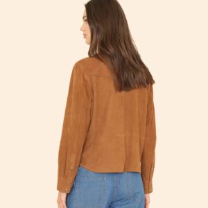 Lederhemd BILLIE Suede in Cognac, XIRENA