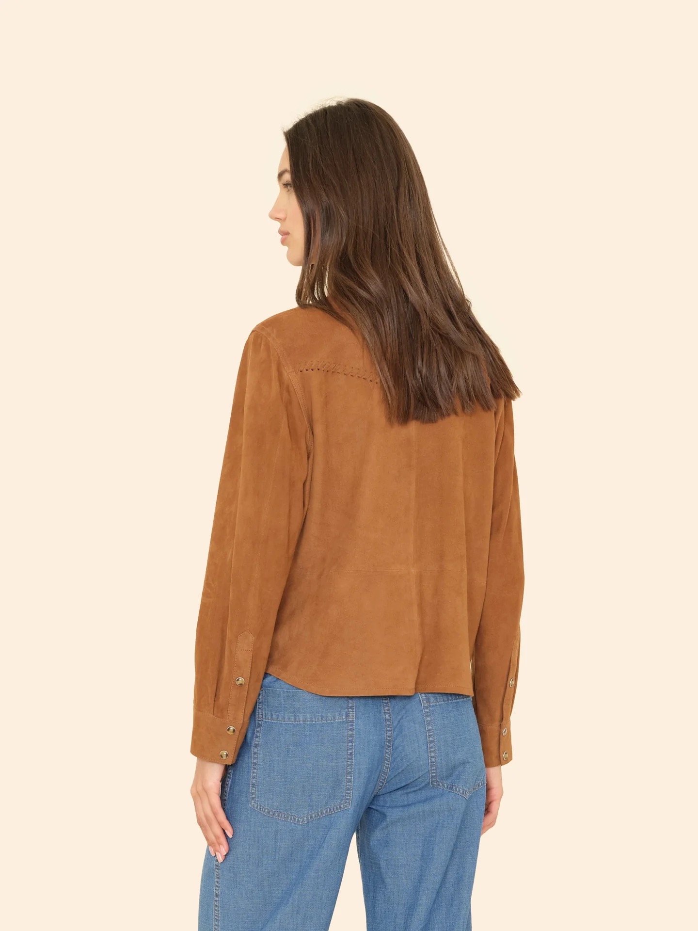 Lederhemd BILLIE Suede in Cognac, XIRENA