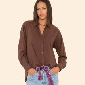 Bluse BEAU in Chocolate Brown, XIRENA