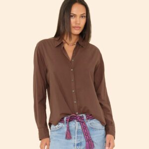 Bluse BEAU in Chocolate Brown, XIRENA