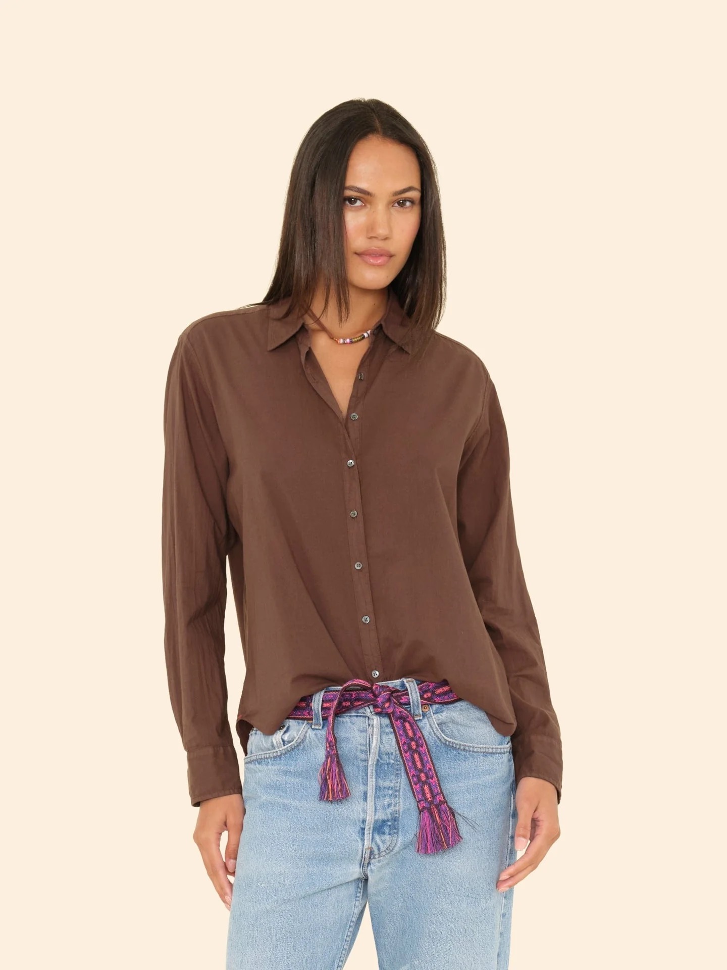 Bluse BEAU in Chocolate Brown, XIRENA