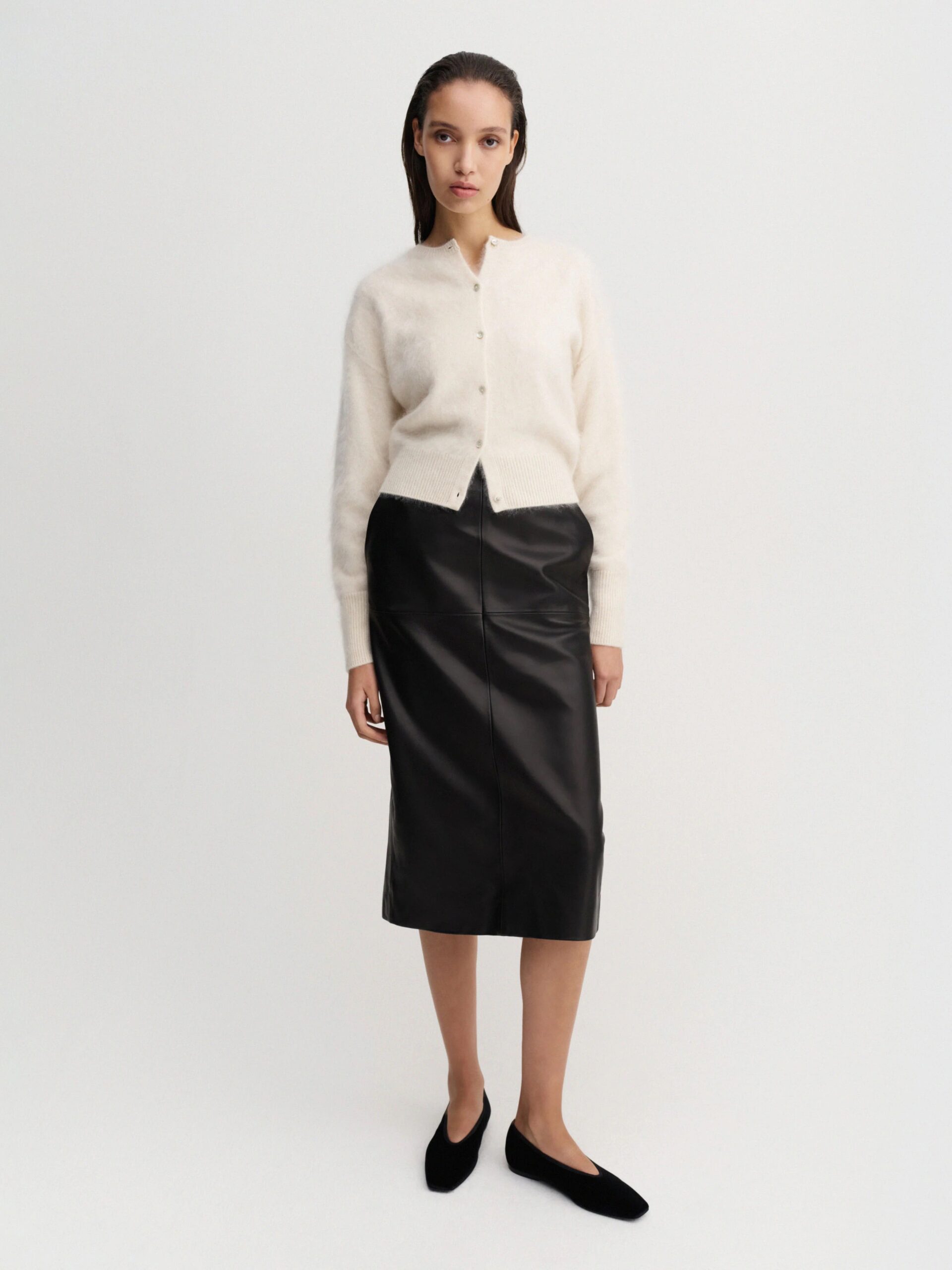 Cardigan COCO BRUSHED in Vanilla, ALMADA LABEL