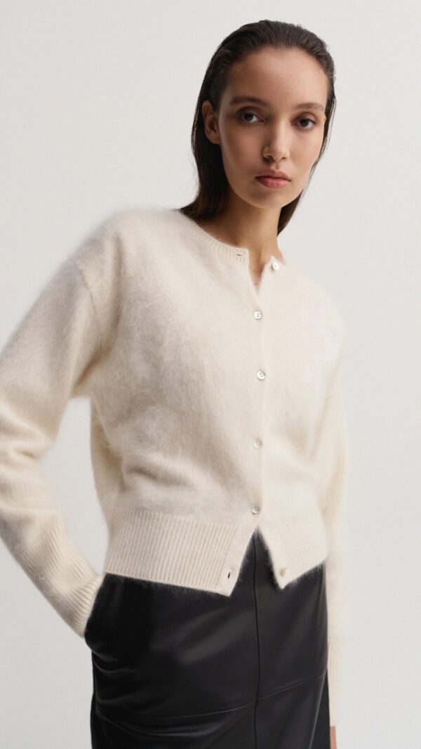 Cardigan COCO BRUSHED in Vanilla, ALMADA LABEL