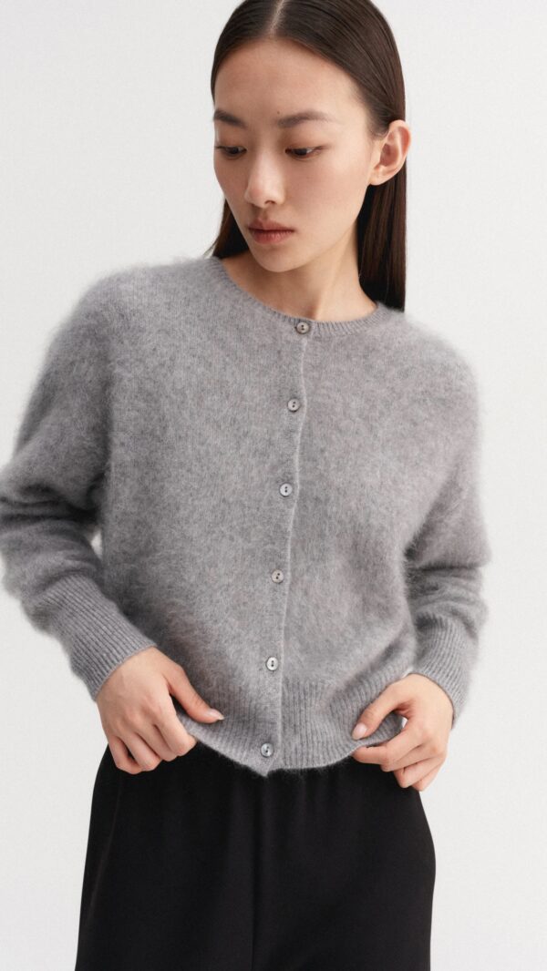 Cardigan COCO BRUSHED in Grey, ALMADA LABEL