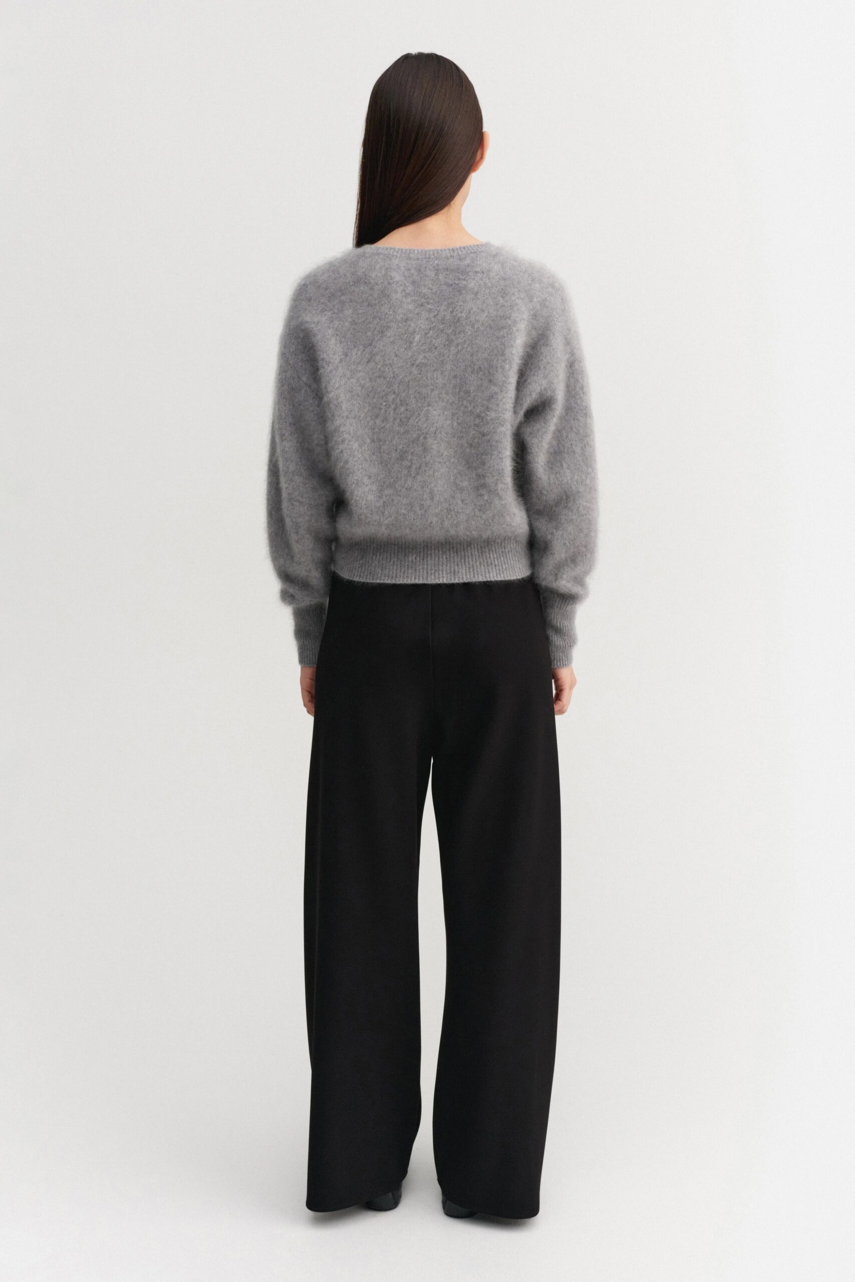 Cardigan COCO BRUSHED in Grey, ALMADA LABEL
