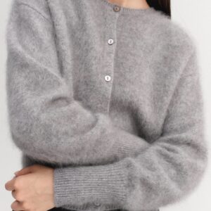 Cardigan COCO BRUSHED in Grey, ALMADA LABEL