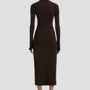 BUTTON DETAIL MIDI SKIRT in Dark Chocolate, VICTORIA BECKHAM