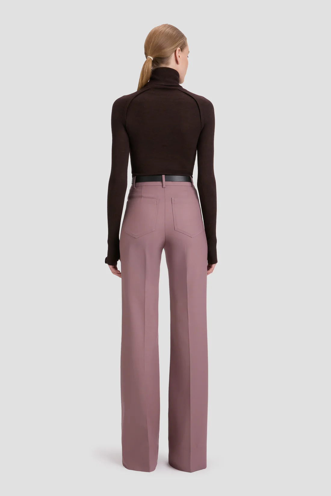 High Neck Top in Dark Chocolate, VICTORIA BECKHAM