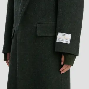 Curved Sleeve Overcoat in Dark Olive Melange, VICTORIA BECKHAM