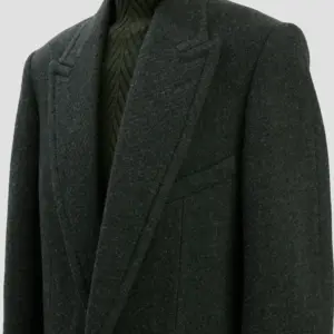 Curved Sleeve Overcoat in Dark Olive Melange, VICTORIA BECKHAM