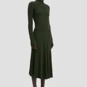 Ribbed Midi Knit Skirt in Oregano, VICTORIA BECKHAM