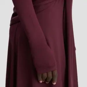 Twist Detail High Neck Midi Dress in Merlot, VICTORIA BECKHAM