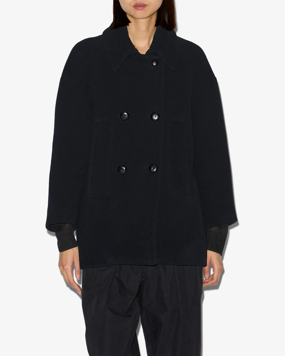 Mantel FIBY in Black, ISABEL MARANT