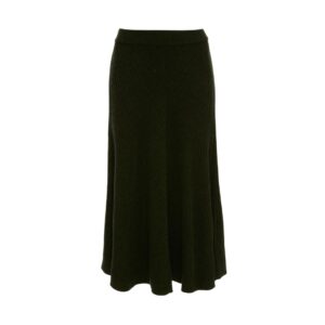 Ribbed Midi Knit Skirt in Oregano, VICTORIA BECKHAM