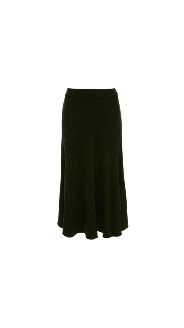 Ribbed Midi Knit Skirt in Oregano, VICTORIA BECKHAM