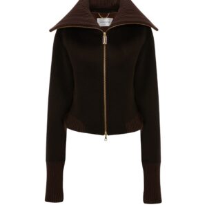 Double Faced Bomber Jacket in Dark Chocolate, VICTORIA BECKHAM