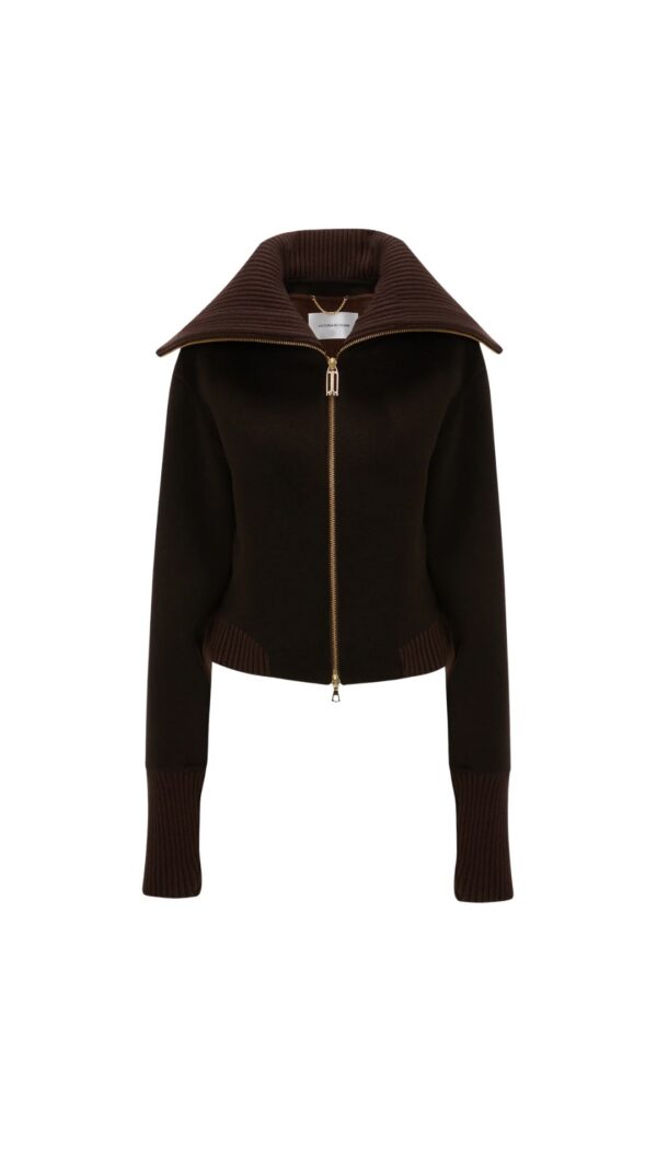 Double Faced Bomber Jacket in Dark Chocolate, VICTORIA BECKHAM