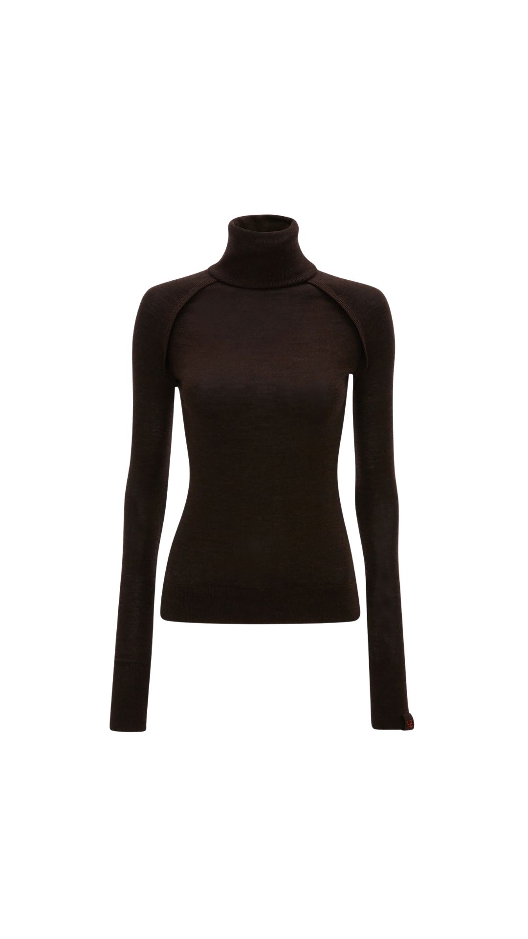 High Neck Top in Dark Chocolate, VICTORIA BECKHAM