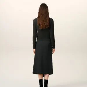 Midi-Wickelrock in Black, AMI PARIS
