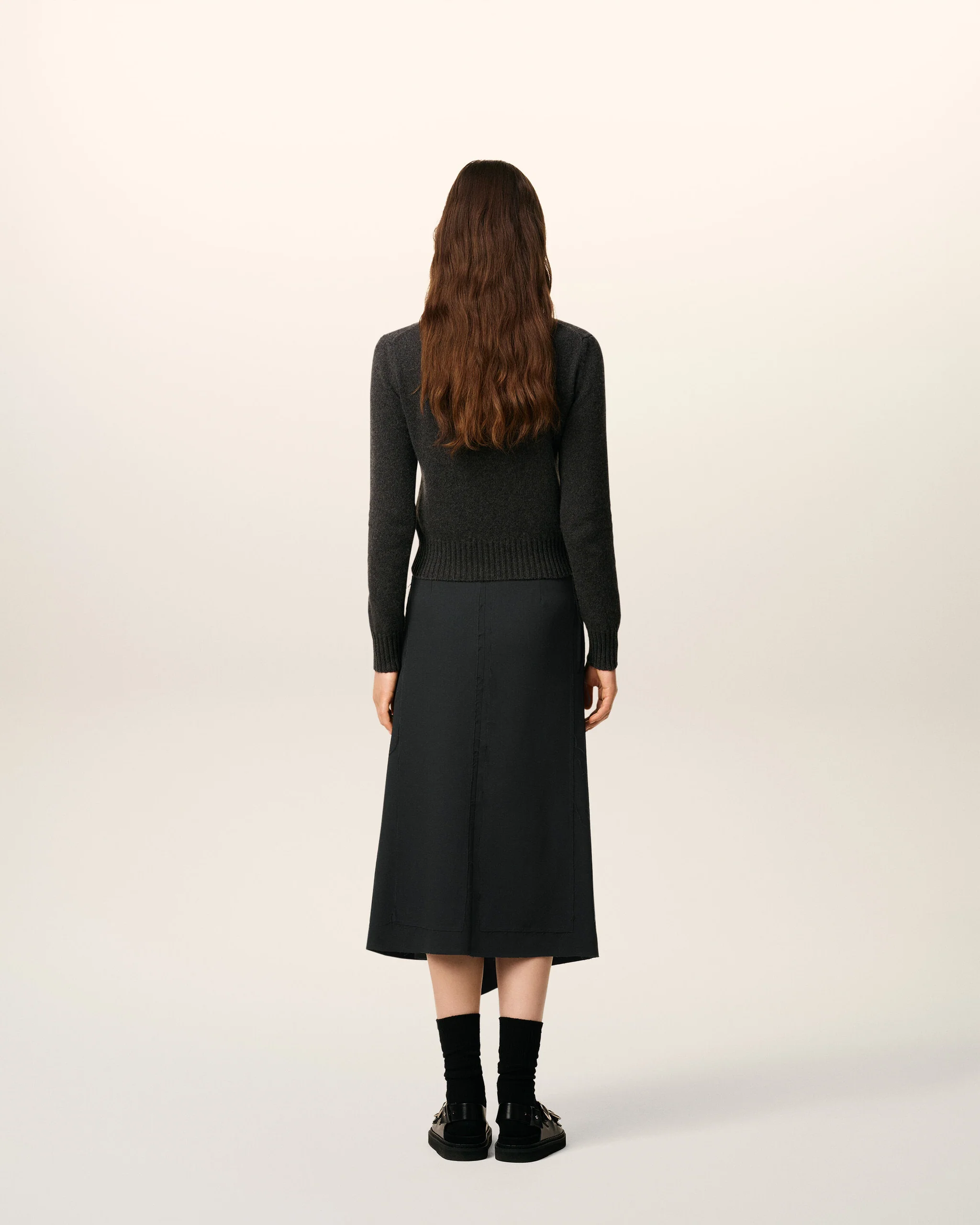 Midi-Wickelrock in Black, AMI PARIS