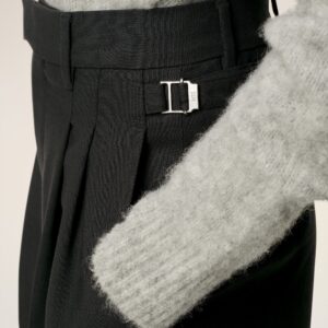 High Waist Wollhose in Anthrazit, AMI PARIS