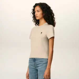T-Shirt AMI DE COEUR in WHITE COFFEE, AMI PARIS