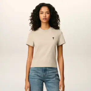 T-Shirt AMI DE COEUR in WHITE COFFEE, AMI PARIS