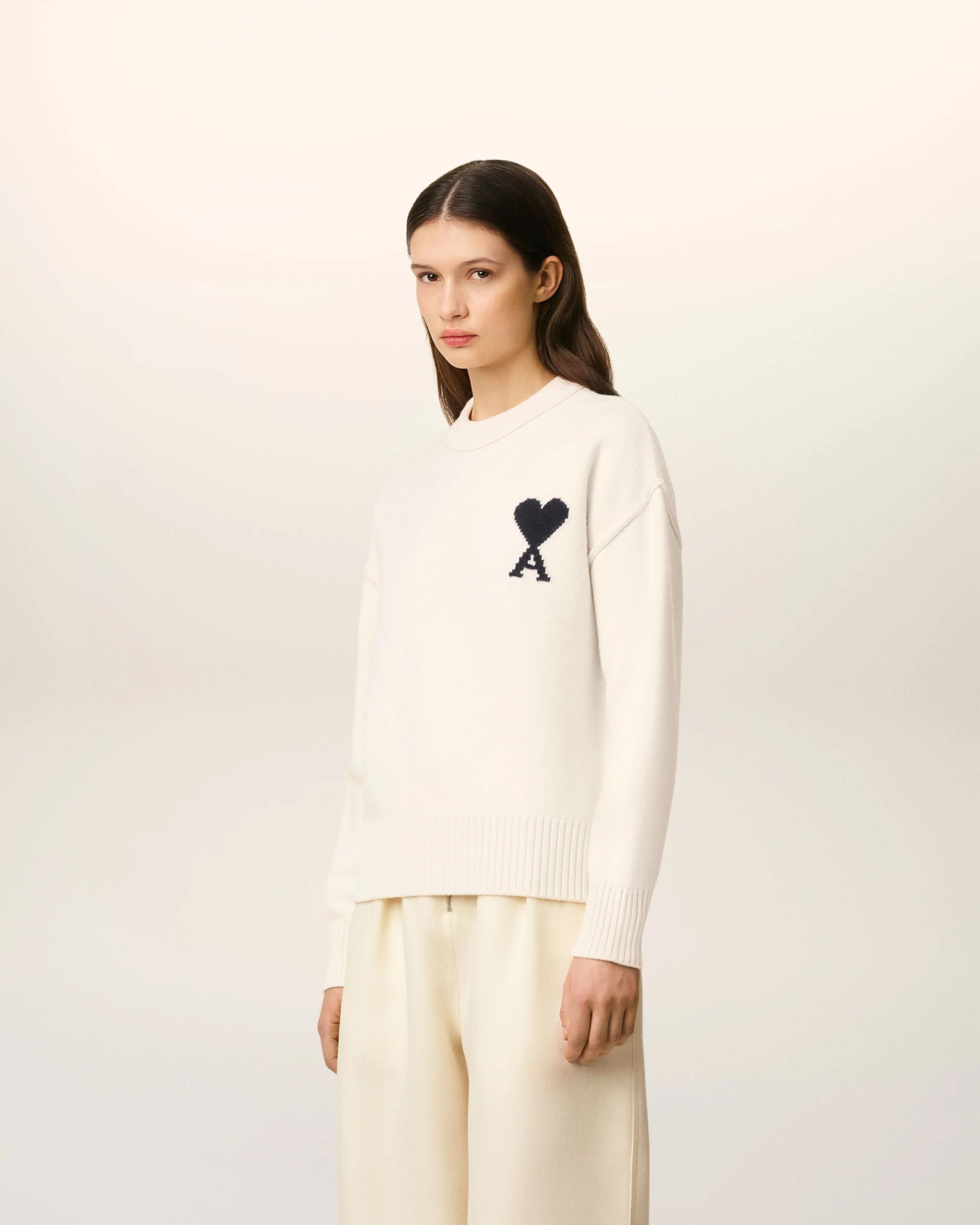 Pullover AMI DE COEUR in Ecru, AMI PARIS
