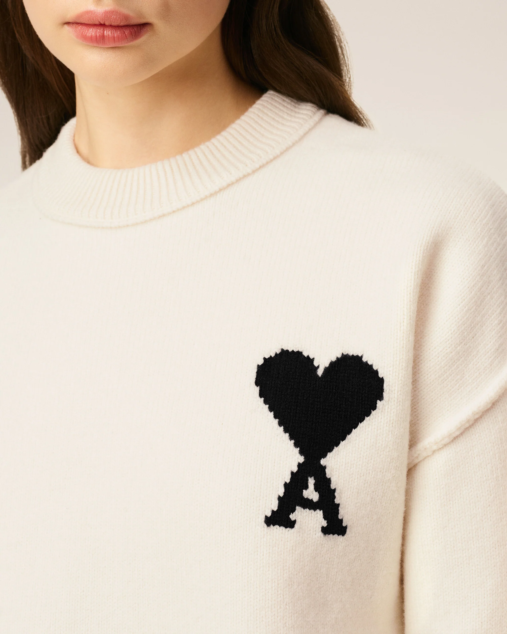 Pullover AMI DE COEUR in Ecru, AMI PARIS