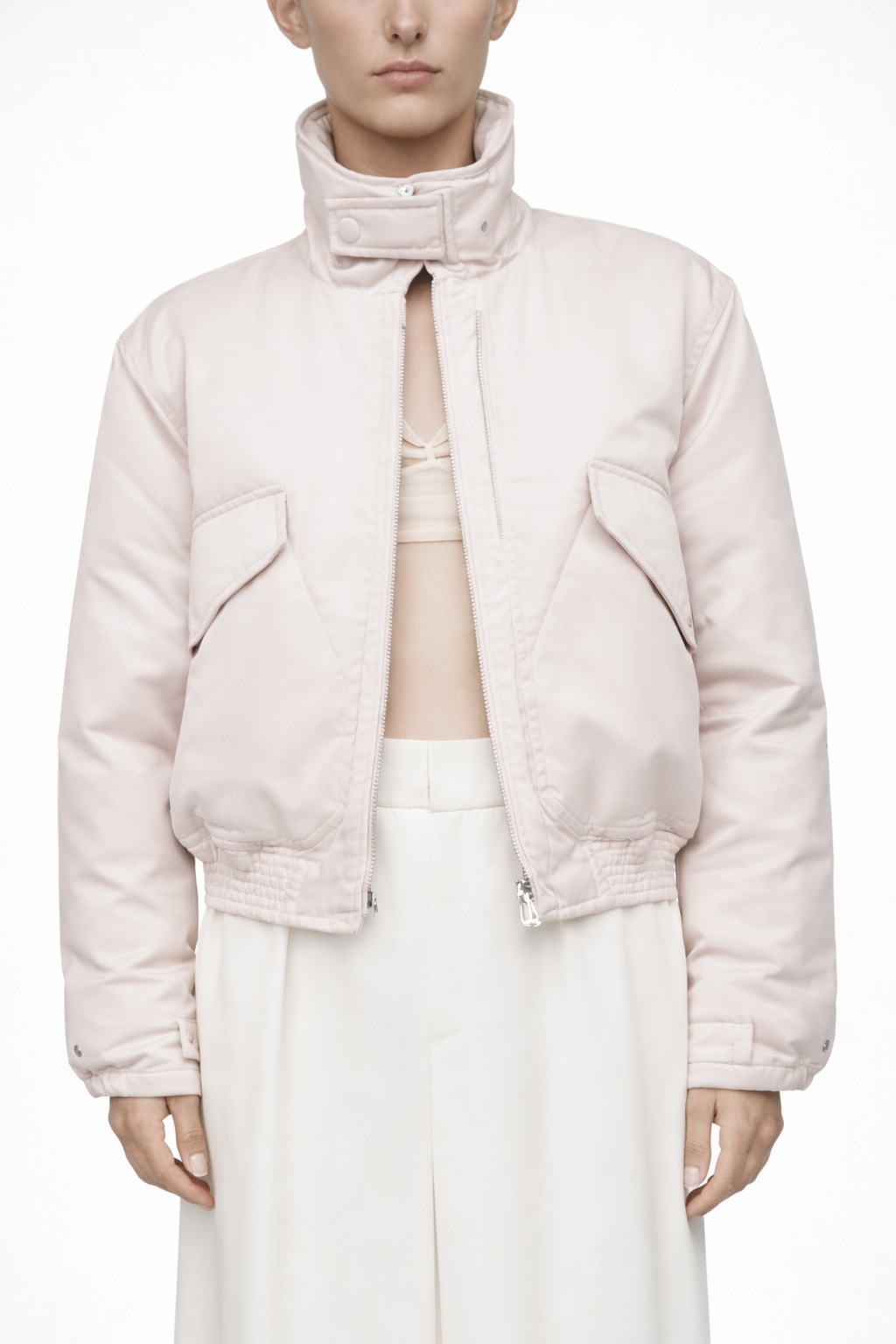 Jacke Padded Bomber in Powder, VICTORIA BECKHAM,