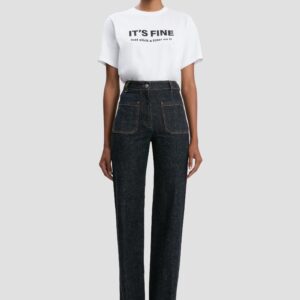 Slogan T-Shirt In White Just Stick A Filter On It, VICTORIA BECKHAM,
