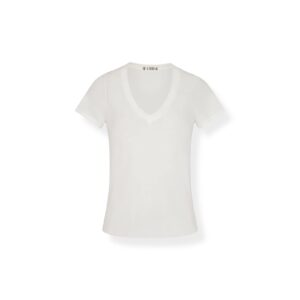 T-Shirt Deep V-Neck in Ivory, Éterne, #CHLOE062