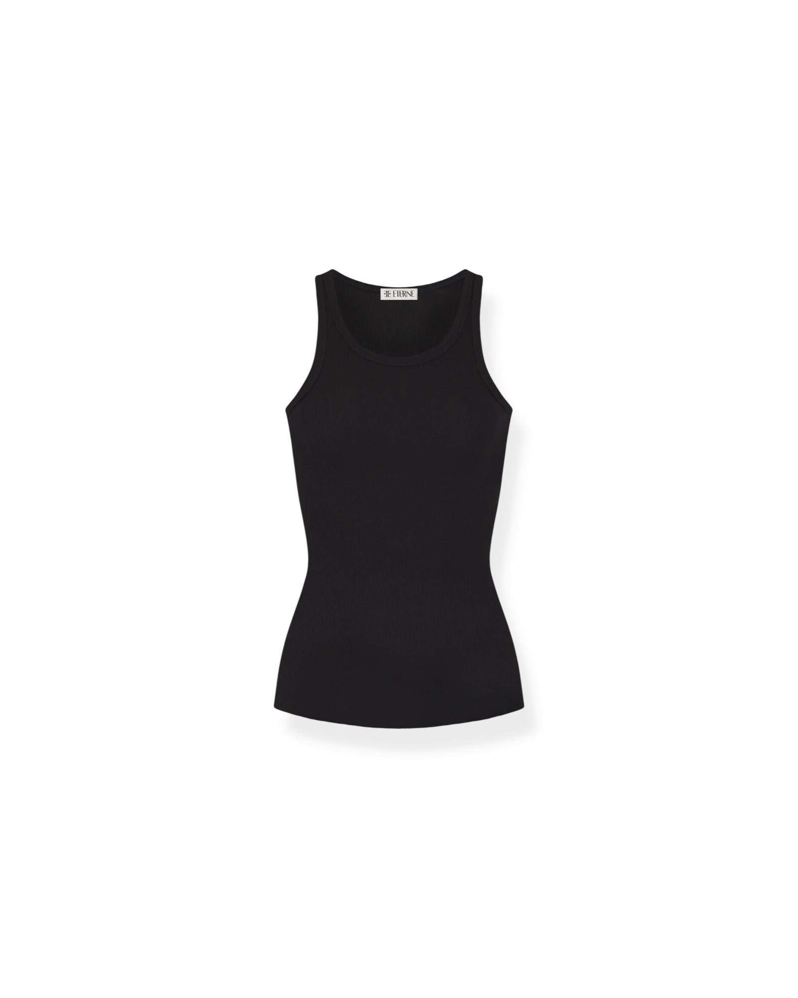 Tank HIGH NECK FITTED in Black, Éterne