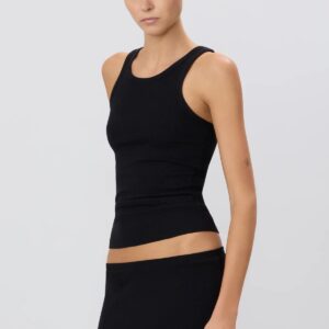 Tank HIGH NECK FITTED in Black, Éterne