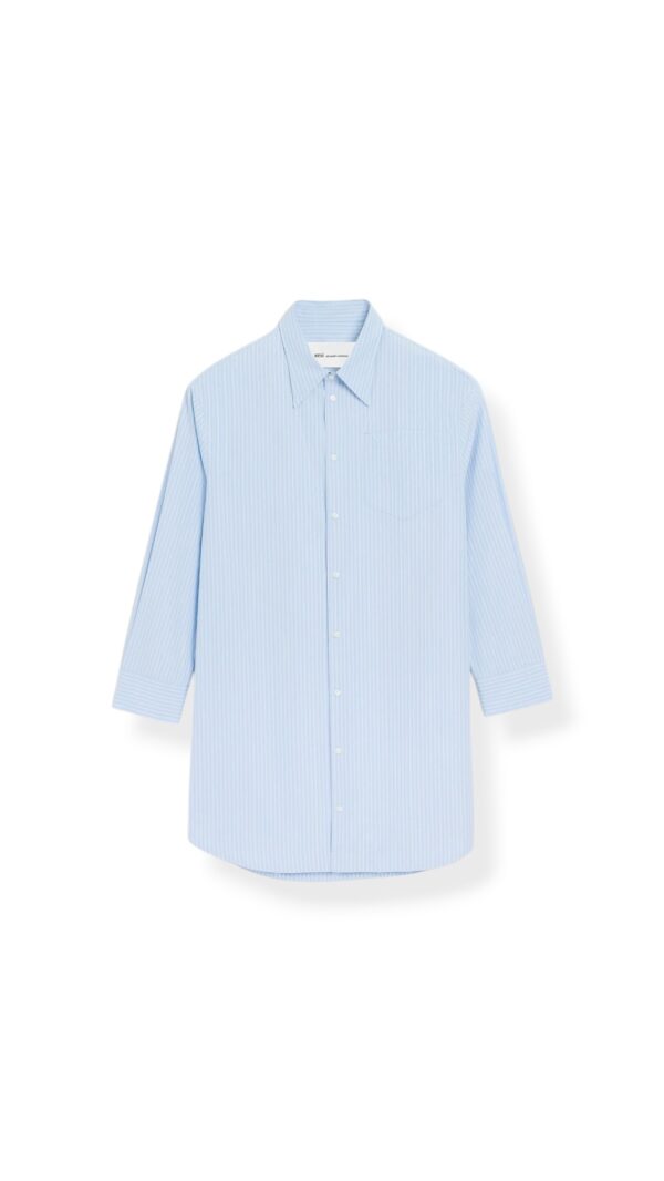 Hemdblusen-Kleid in Blue Stripes , AMI PARIS