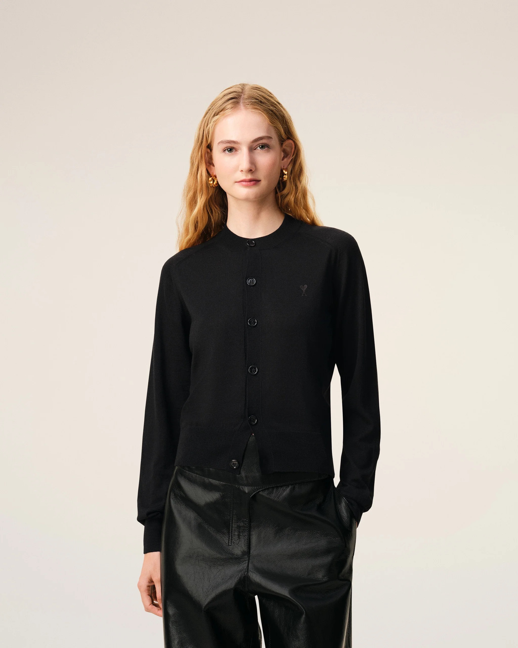 Cardigan in Black AMI DE COEUR , AMI PARIS