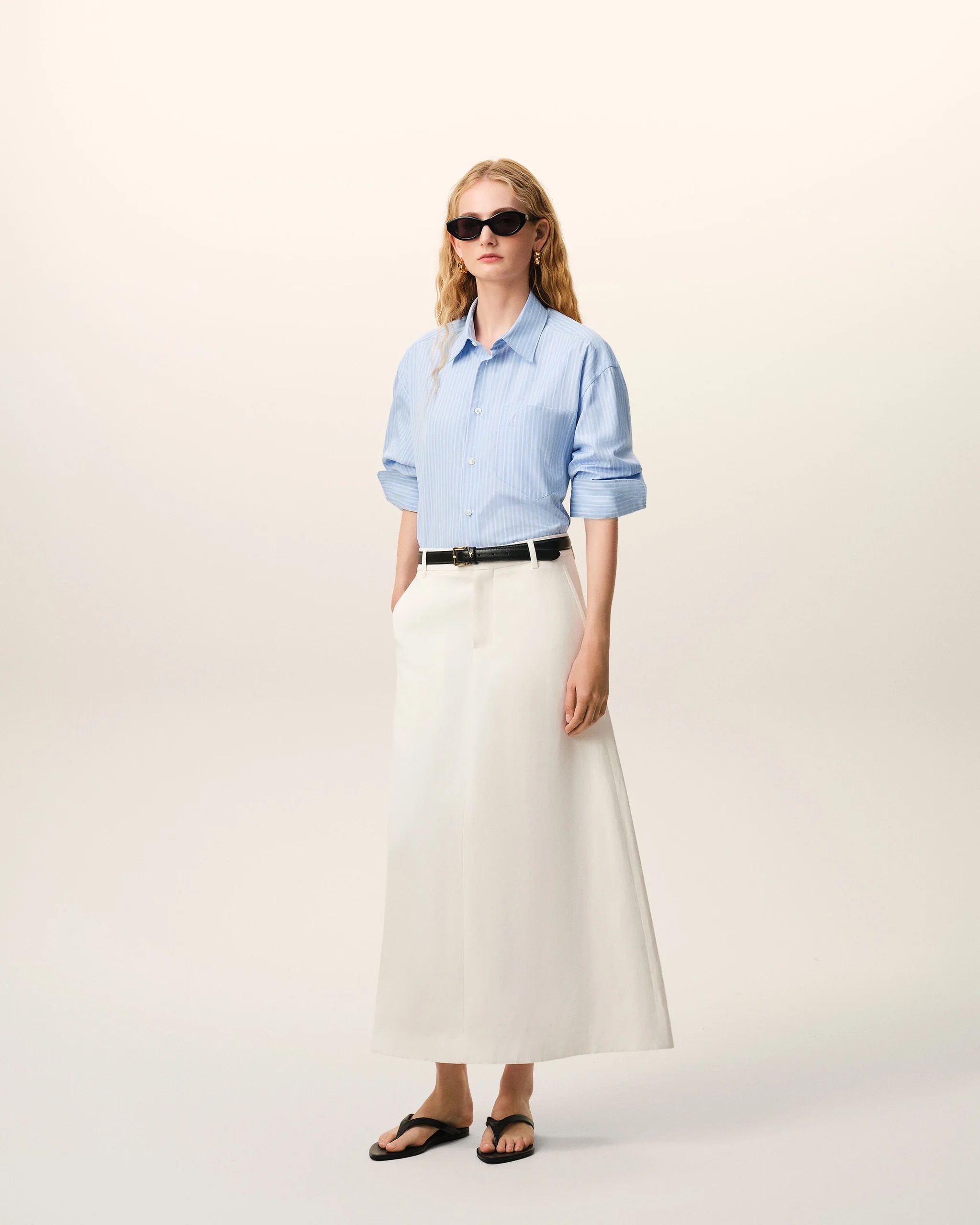 Boxy-Hemd in Blue Stripes von AMI Paris DE COEUR , AMI PARIS