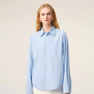 Boxy-Hemd in Blue Stripes von AMI Paris DE COEUR , AMI PARIS
