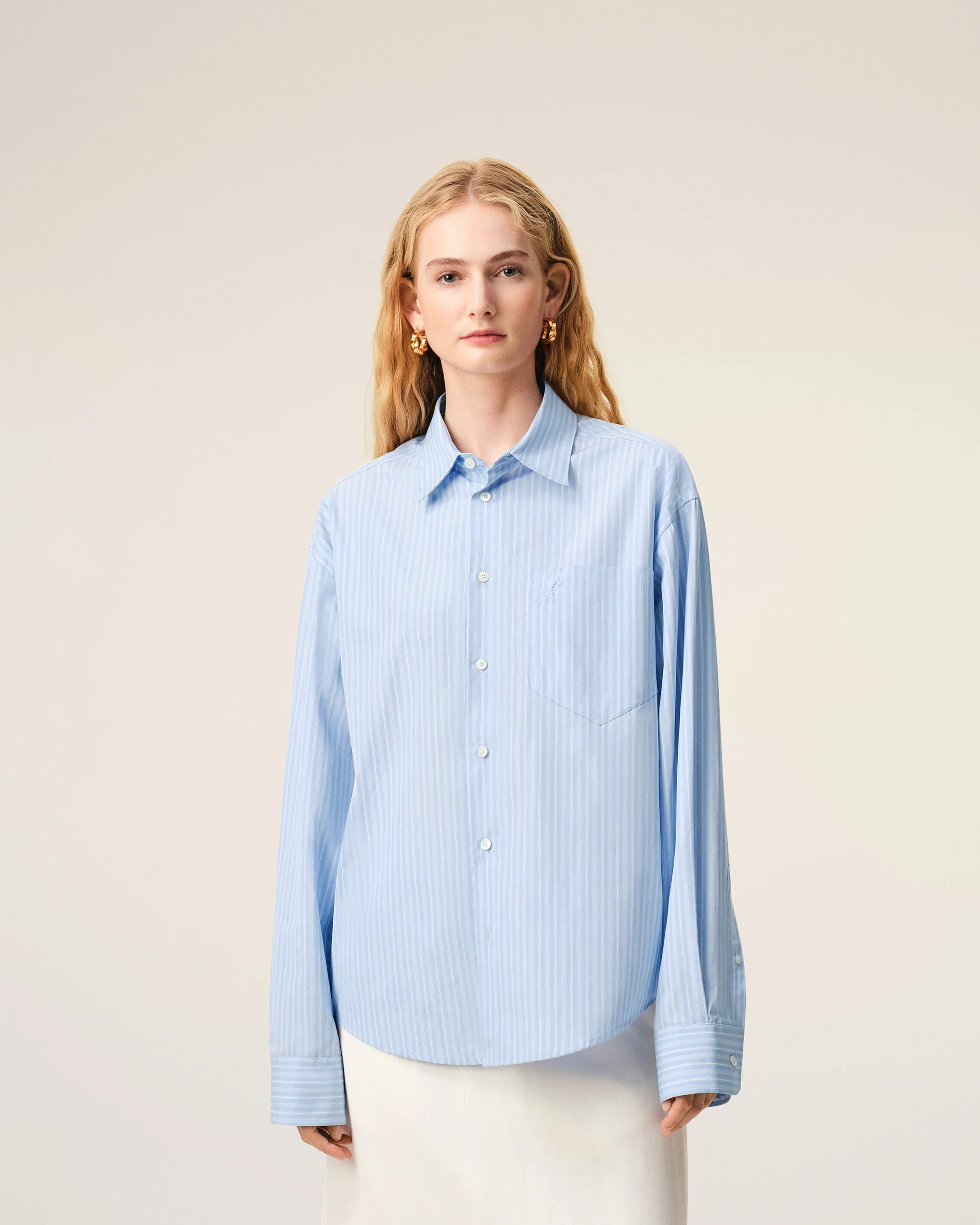 Boxy-Hemd in Blue Stripes von AMI Paris DE COEUR , AMI PARIS