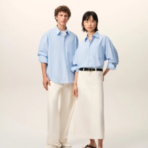 Boxy-Hemd in Blue Stripes von AMI Paris DE COEUR , AMI PARIS