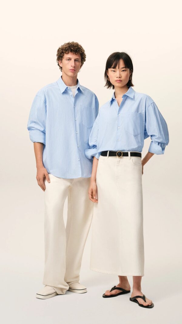 Boxy-Hemd in Blue Stripes von AMI Paris DE COEUR , AMI PARIS